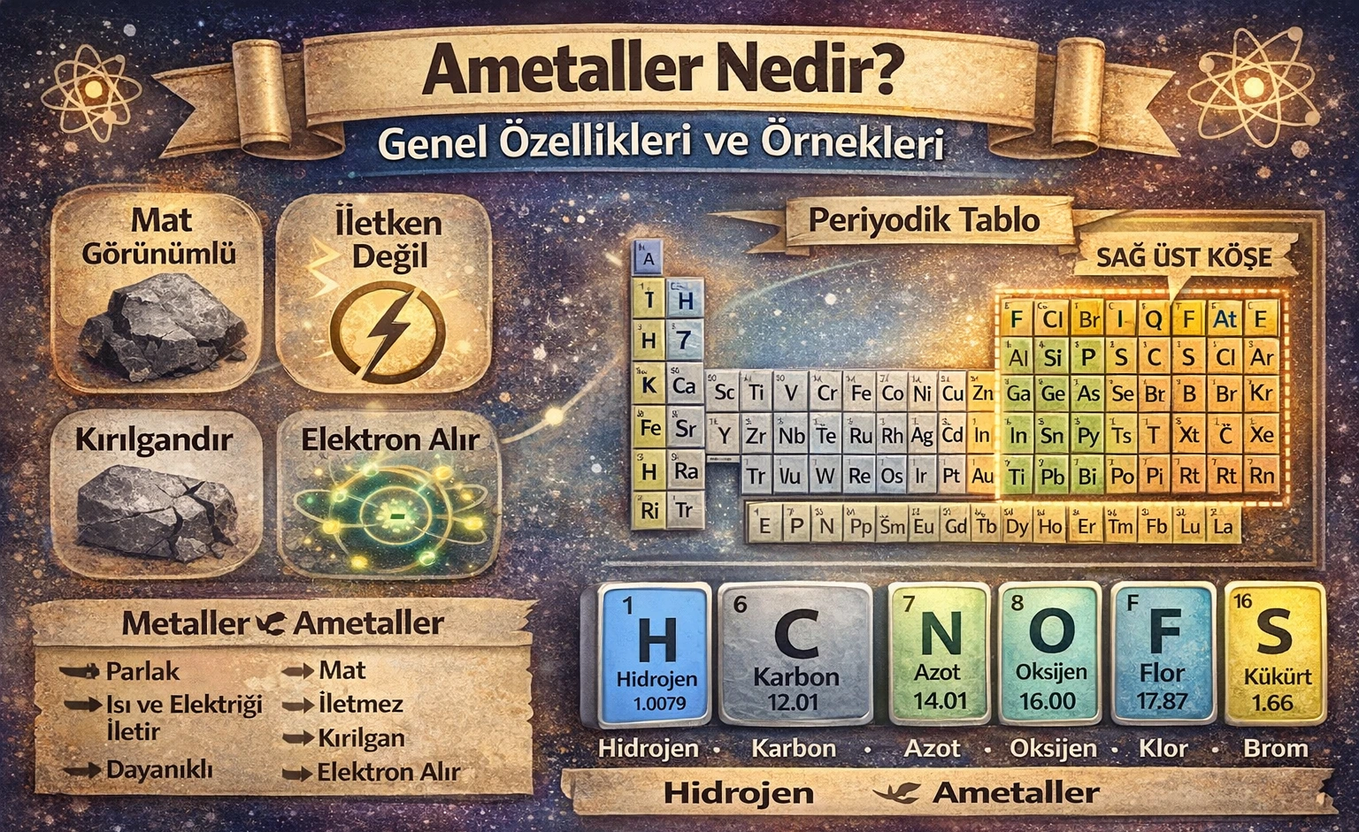 ametal elementlerin özellikleri